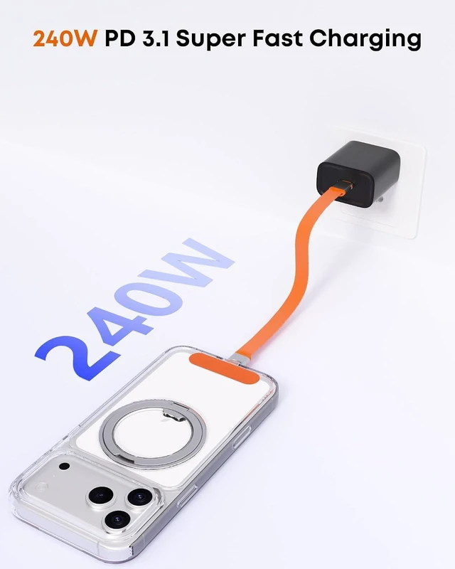 Alt view image 3 of 6 - Phone Wrist Strap & 240W USB-C Cable 2-in-1 Lanyard