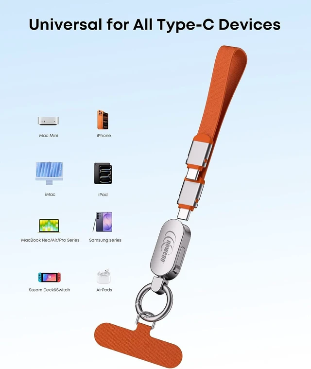 Alt view image 6 of 6 - Phone Wrist Strap & 240W USB-C Cable 2-in-1 Lanyard
