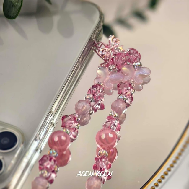 Alt view image 3 of 7 - Phone Charms Cute Beaded Phone Lanyard Wrist Strap Aesthetic CellPhone Keychain Cute PhoneCharms for Women