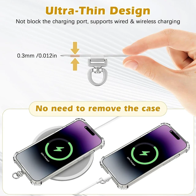 Alt view image 5 of 7 - Rotatable 360° Stainless Steel Phone Tether Tabs - 6 Pack