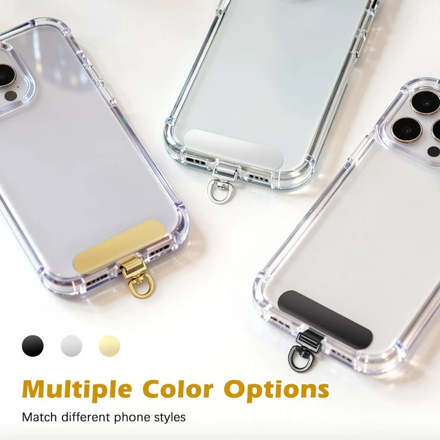 Alt view image 7 of 7 - Rotatable 360° Stainless Steel Phone Tether Tabs - 6 Pack