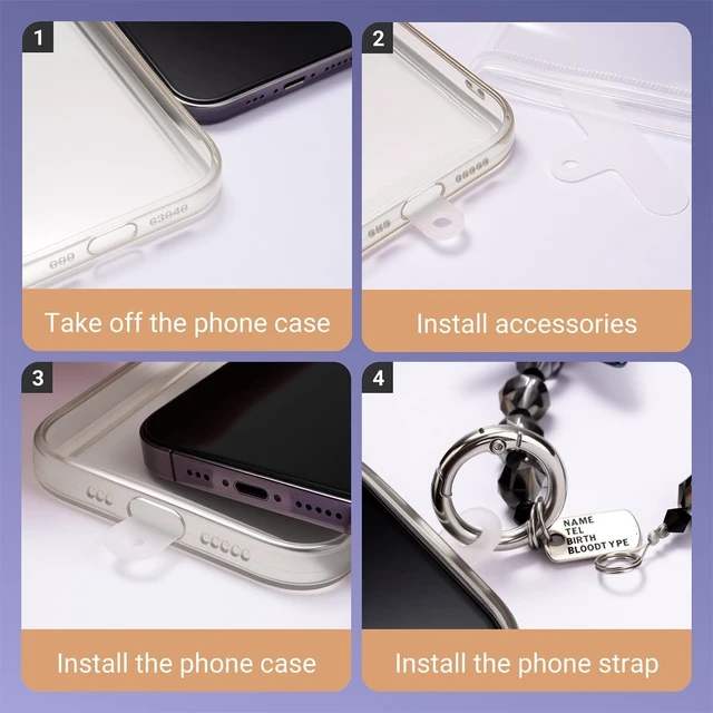Alt view image 7 of 7 - Phone Charm Wrist Strap Beaded Phone Chain Wristlet Cute Cellphone Charms Lanyard with Tether Tab Keychain
