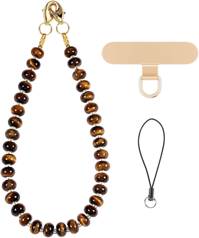 Main image of Beaded Phone Charm Wrist Strap with Tether Tab Camera Lanyard