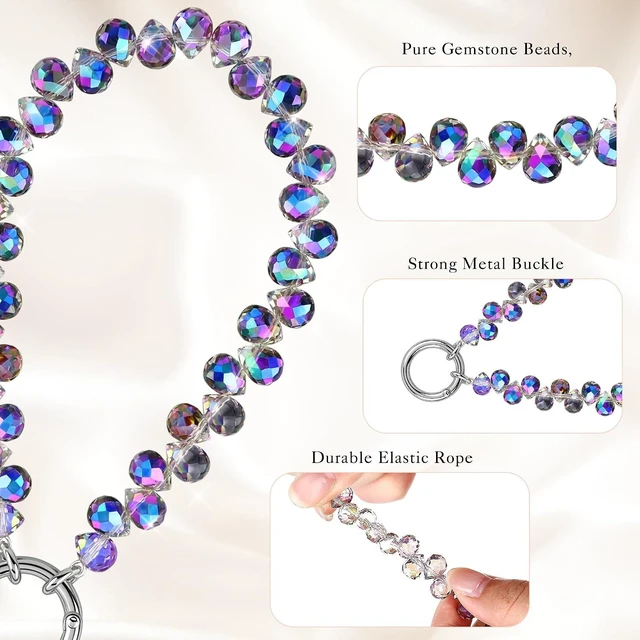 Alt view image 2 of 6 - 4 Pack Beaded Phone Wrist Strap