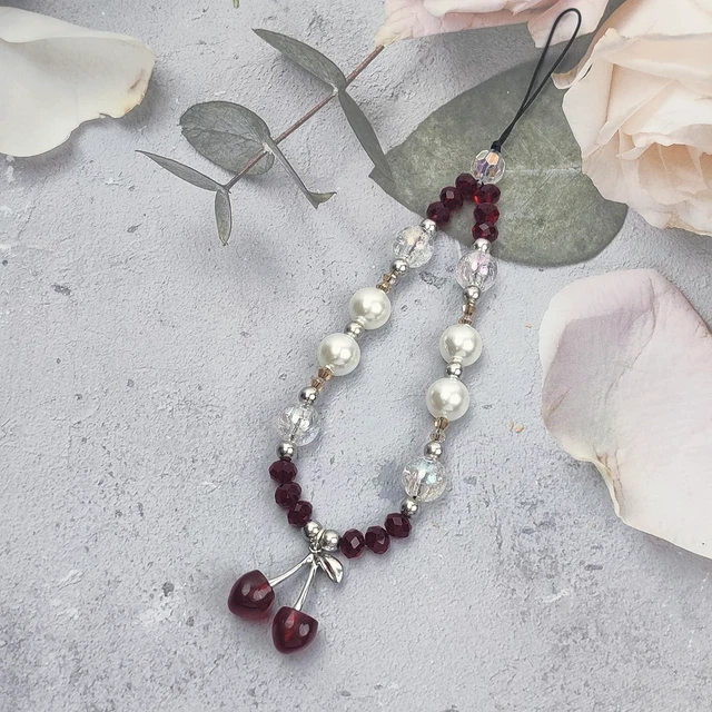 Alt view image 2 of 7 - Phone Charms Cute Cherry Butterfly Cell Phone Lanyard Strap Wrist Strap for Bag Airpods Camera Pendants Decor