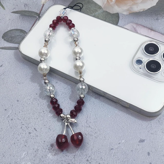 Alt view image 4 of 7 - Phone Charms Cute Cherry Butterfly Cell Phone Lanyard Strap Wrist Strap for Bag Airpods Camera Pendants Decor
