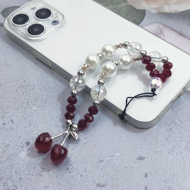 Alt view image 6 of 7 - Phone Charms Cute Cherry Butterfly Cell Phone Lanyard Strap Wrist Strap for Bag Airpods Camera Pendants Decor