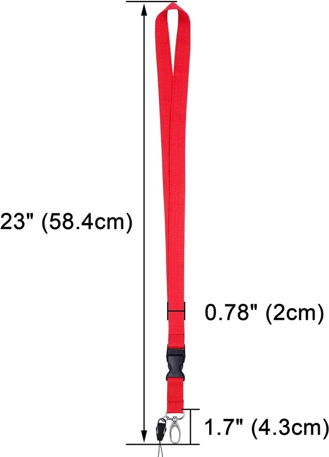 Alt view image 2 of 7 - Office Lanyard 3 Pack 23 Neck Strap Lanyards - Black Blue Red