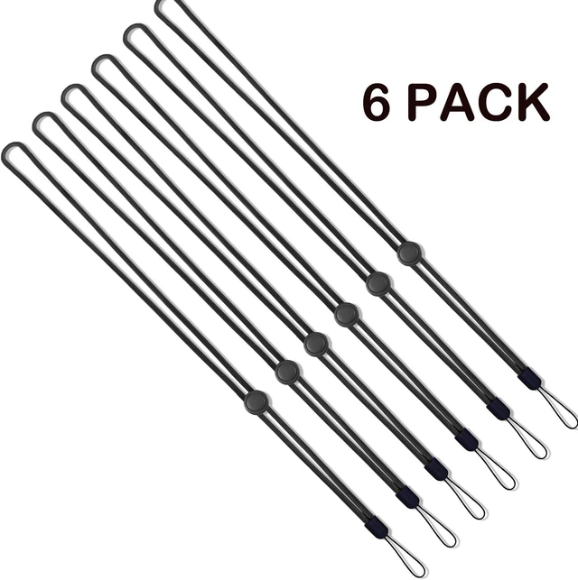 Alt view image 3 of 6 - 6Pcs Black Neck Lanyards Circular Adjustable with Button