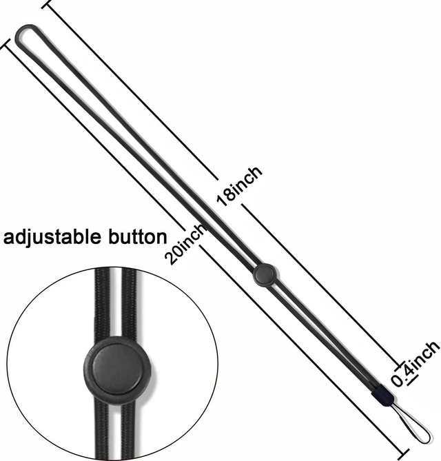 Alt view image 2 of 6 - 6Pcs Black Neck Lanyards Circular Adjustable with Button