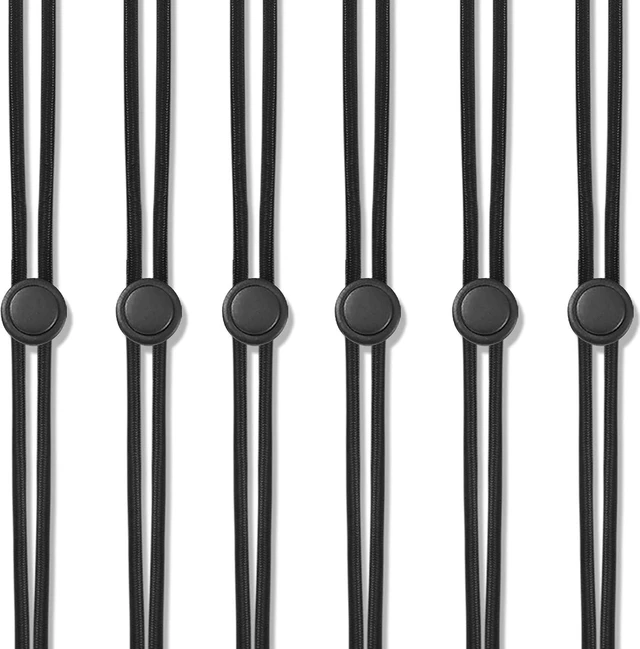 Alt view image 4 of 6 - 6Pcs Black Neck Lanyards Circular Adjustable with Button