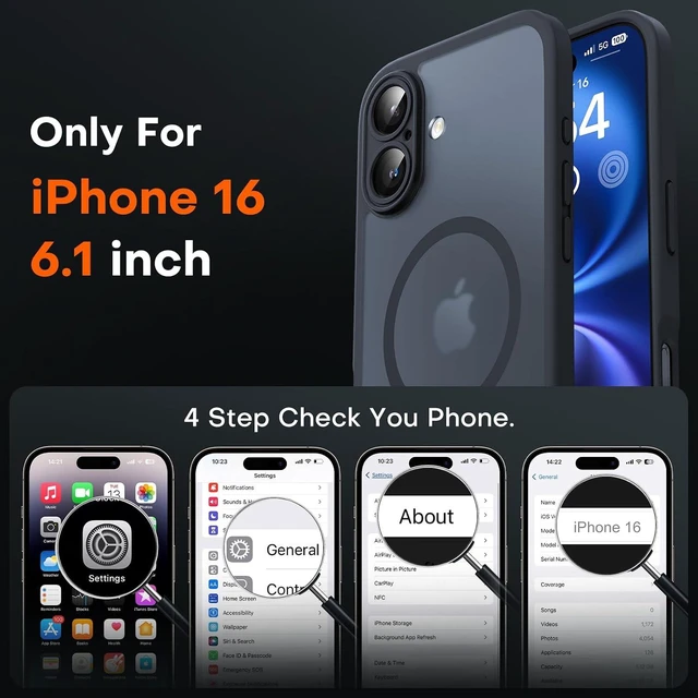 Alt view image 2 of 6 - for iPhone 16 Case Compatible with MagSafe Black