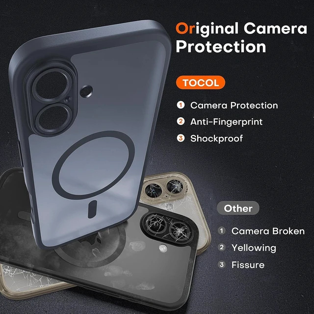Alt view image 5 of 6 - for iPhone 16 Case Compatible with MagSafe Black