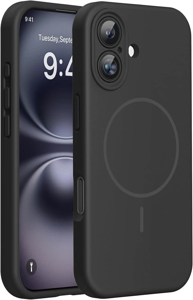 Main image of Silicone & Magnetic for iPhone 16 Case Black