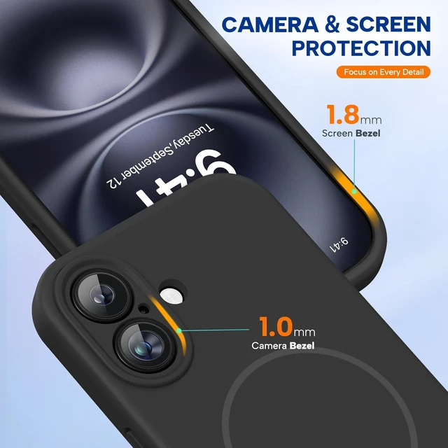 Alt view image 4 of 7 - Silicone & Magnetic for iPhone 16 Case Black