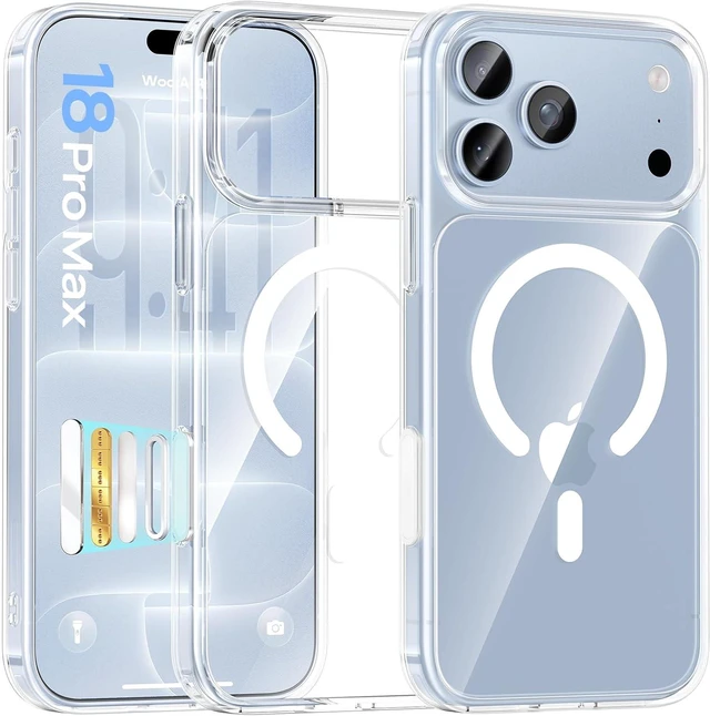 Main image of for iPhone 18 Pro Max Case Clear / 17 Pro Max Case Fit for Magsafe Military Grade Drop Protection Magnetic Shockproof Bumper 18 Pro Max Cell Phone Cases Slim Transparent Cover Non-Yellowing
