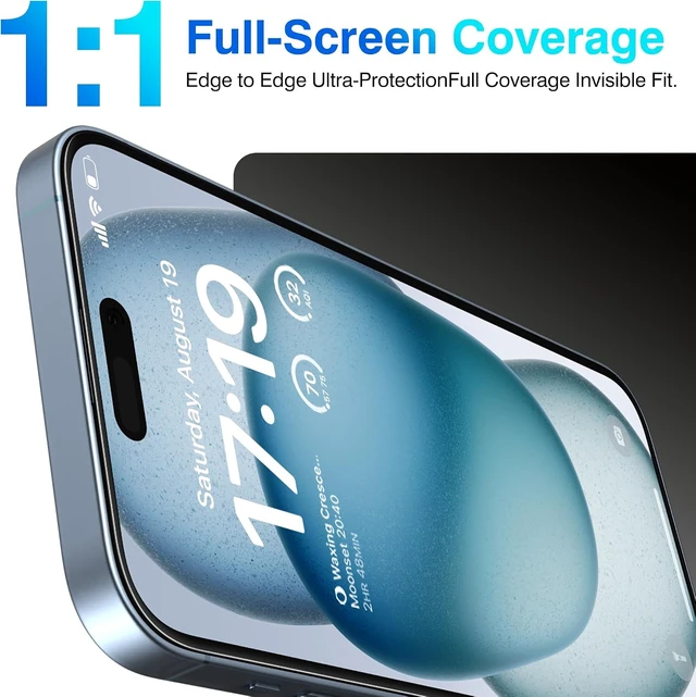 Alt view image 3 of 7 - -4+2 Pack for iPhone 15 Plus Screen Protector (6.7) HD Clear