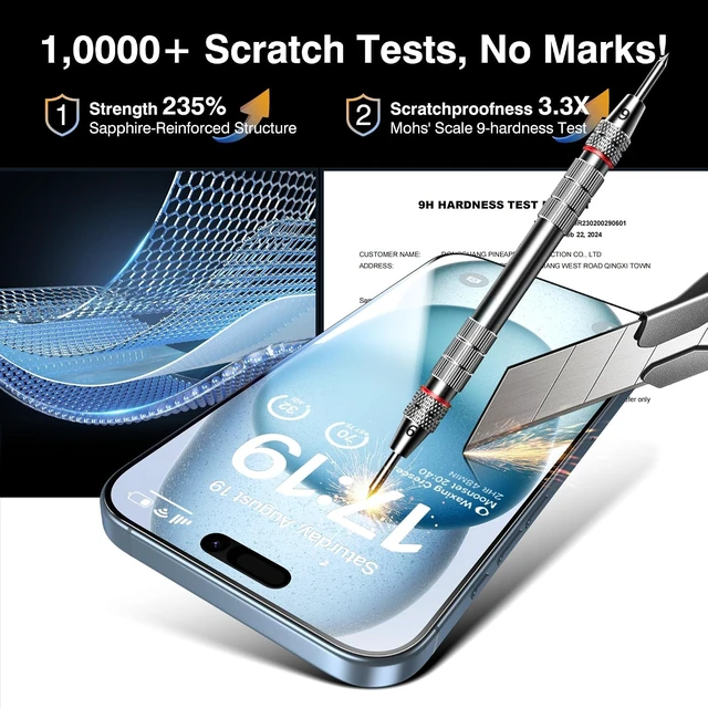 Alt view image 6 of 7 - -4+2 Pack for iPhone 15 Plus Screen Protector (6.7) HD Clear
