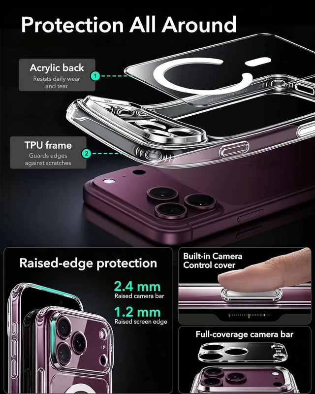 Alt view image 5 of 7 - Classic Hybrid for iPhone 18 Pro/17 Pro Case Clear