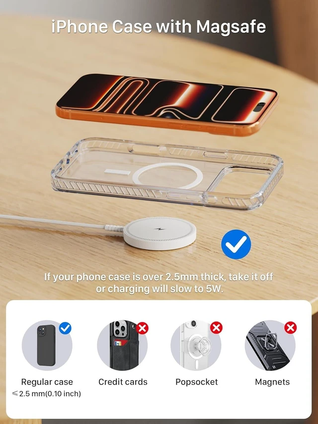 Alt view image 7 of 7 - Magsafe Charger Magnetic Wireless Charge iPhone: Strong Magnet Charging Pad
