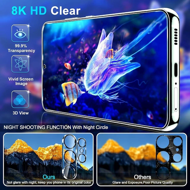 Alt view image 3 of 7 - 3 Pack for Galaxy S26 Ultra Screen Protector Tempered Glass + 3 Pack Camera Lens Protector Military Grade Shatterproof 9H Hardness Fingerprint Unlock Case Friendly 6.9 Inch