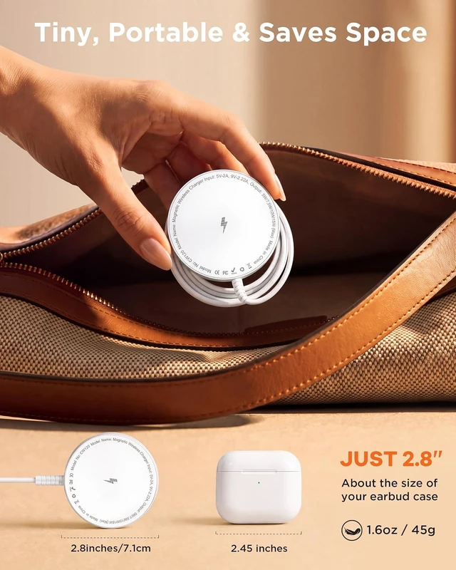 Alt view image 4 of 7 - MagSafe Charger 2 Pack: Magnetic Wireless Charge iPhone 17-12 & AirPods