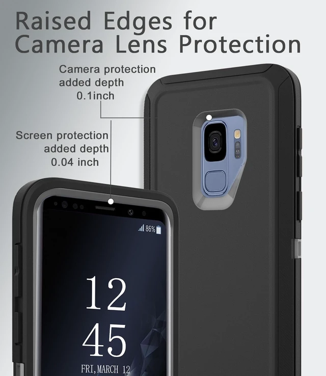 Alt view image 4 of 7 - for Galaxy S9 Case Shockproof Dropproof Heavy Duty Protective Galaxy S9 Csae 5.8 Inch (Black/Gray)