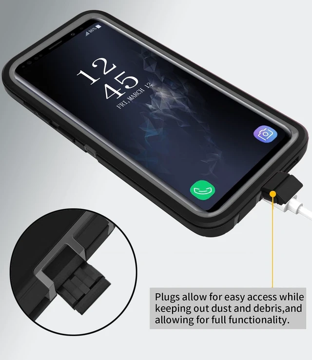Alt view image 5 of 7 - for Galaxy S9 Case Shockproof Dropproof Heavy Duty Protective Galaxy S9 Csae 5.8 Inch (Black/Gray)