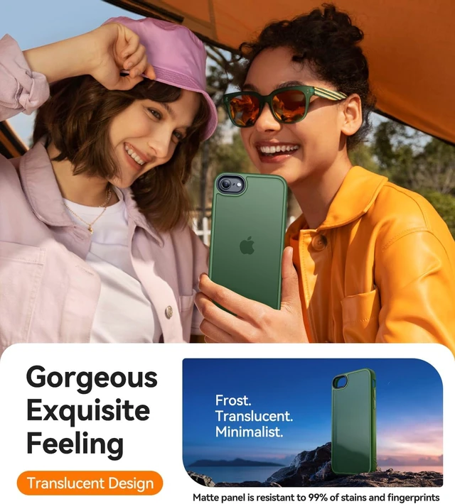 Alt view image 6 of 6 - Shockproof for iPhone 8/7 & SE (3rd/2nd Gen) Case Deep Green