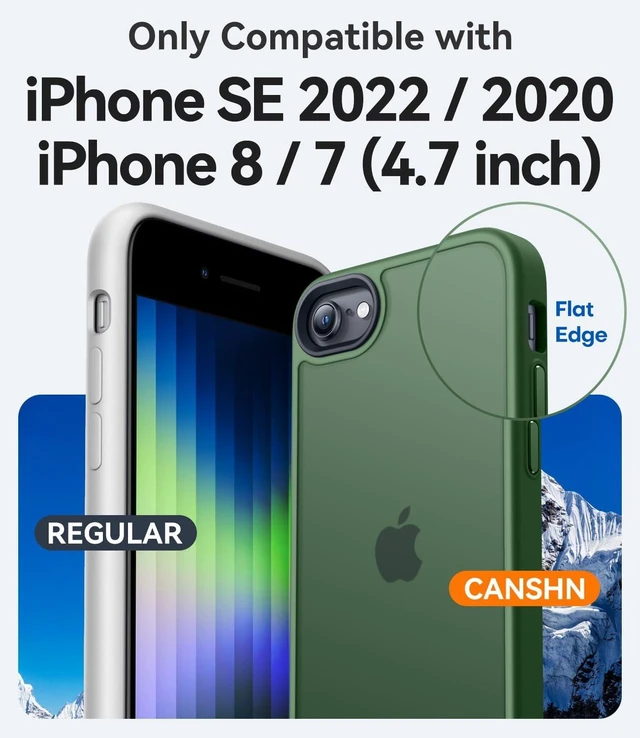 Alt view image 2 of 6 - Shockproof for iPhone 8/7 & SE (3rd/2nd Gen) Case Deep Green