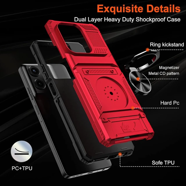 Alt view image 3 of 7 - for Moto G Power 2025/2026 Wallet Case Red
