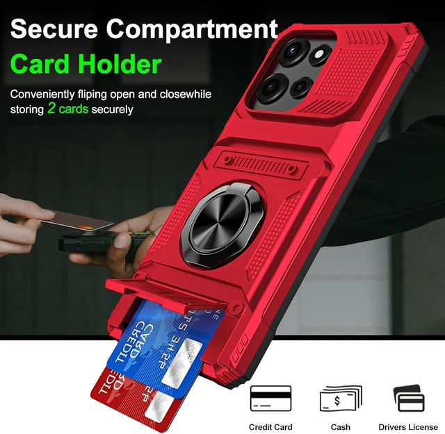Alt view image 2 of 7 - for Moto G Power 2025/2026 Wallet Case Red