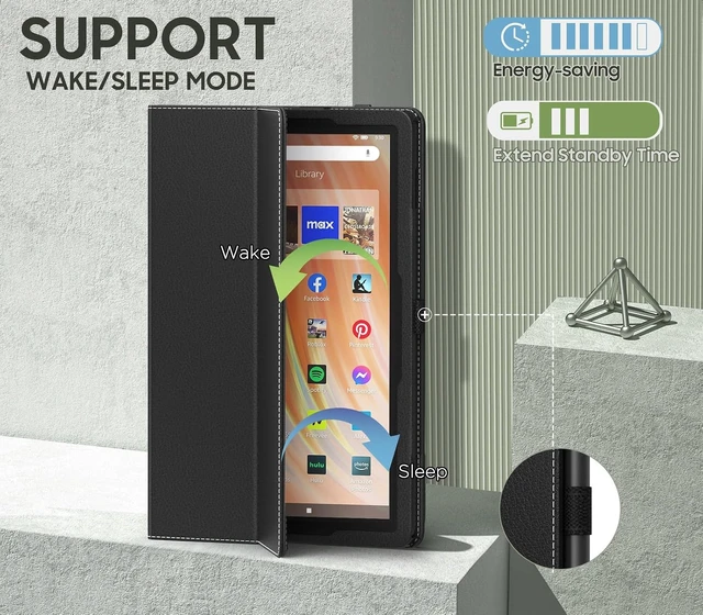 Alt view image 5 of 7 - Case Fits Kindle Fire HD 10 Tablet (13th/11th Gen) Black