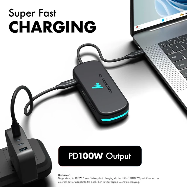 Alt view image 6 of 7 - Type C 7 in 1 Docking Station with USB 5Gbps (3.2 Gen 1) 2XUSB 2.0 4K@60Hz HDMI SD & TF Card Reader PD 100W USB-C Hub Compatible with Thunderbolt 4 macOS Windows Android & iOS