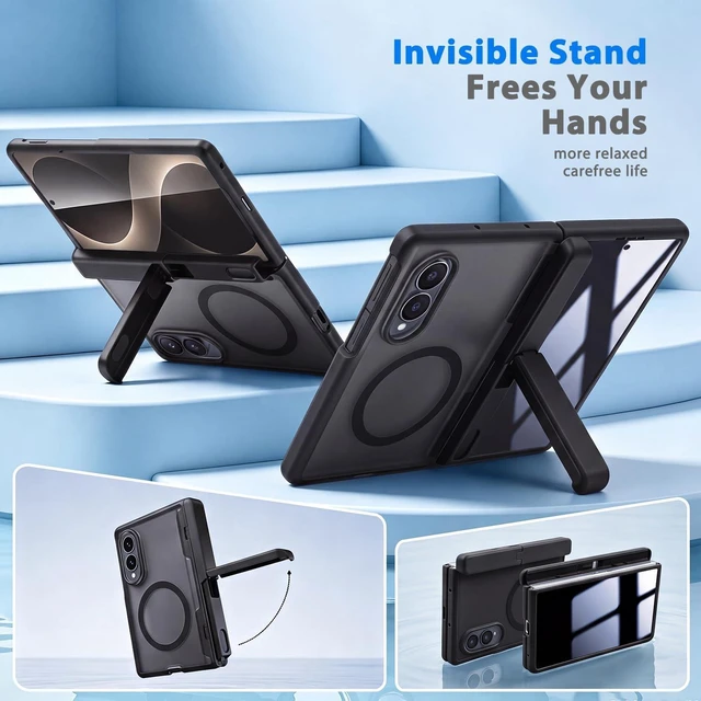 Alt view image 2 of 7 - for Galaxy Z Fold 8 Case with Invisible Kickstand Black