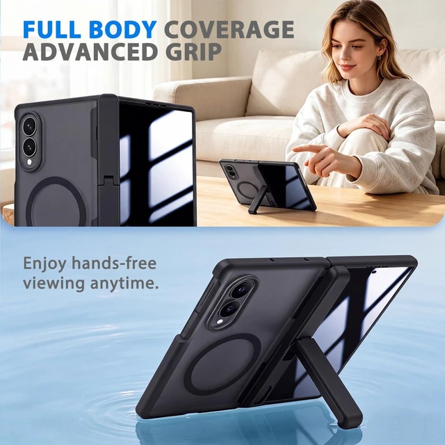 Alt view image 4 of 7 - for Galaxy Z Fold 8 Case with Invisible Kickstand Black