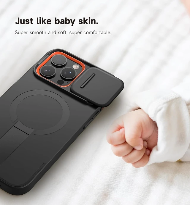 Alt view image 6 of 7 - for iPhone 16 Pro Max Case with Magnetic Camera Slide Cover and Adjustable Kickstand Compatible with MagSafe Shockproof Bumper Case Slim Protective Cover 6.9 Inch Black
