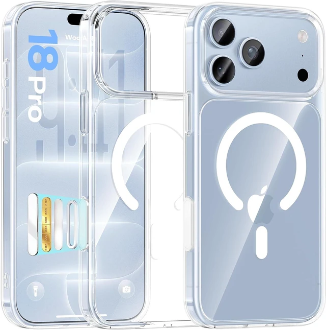 Main image of for iPhone 18 Pro Case Clear / 17 Pro Case Fit for Magsafe Military Grade Drop Protection Magnetic Shockproof Bumper 18 Pro iPhone Cases Slim Transparent Cell Cover for 18 Pro Non-Yellowing