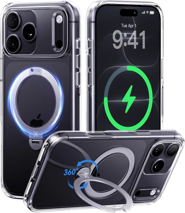 Main image of Clear 360 Spin Magnetic Stand for iPhone 18 Pro Max Case