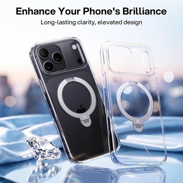Alt view image 2 of 7 - Clear 360 Spin Magnetic Stand for iPhone 18 Pro Max Case