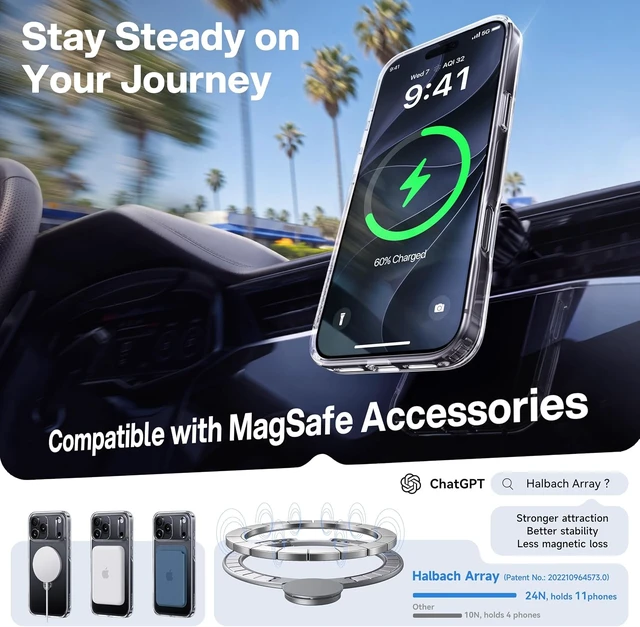 Alt view image 4 of 7 - Clear 360 Spin Magnetic Stand for iPhone 18 Pro Max Case