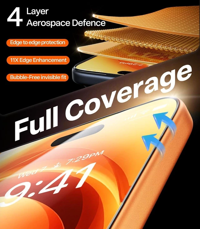 Alt view image 5 of 7 - Unbreakable for iPhone 17 Pro Screen Protector 2-Pack 6.3 inch