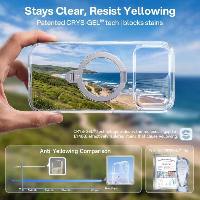 Alt view image 6 of 7 - Clear 360 Spin Magnetic Stand for iPhone 18 Pro Max Case
