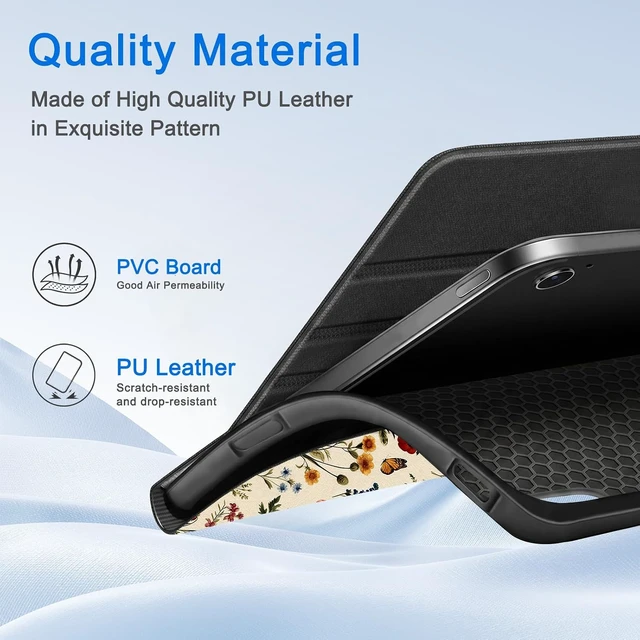 Alt view image 5 of 7 - Case for Galaxy Tab A11+ Plus 11 2025 Multi-Viewing Angles All New PU Leather Folio Stand Cover with Auto Sleep Wake Feature for Galaxy Tab A11+ Tablet 11-inch Floralia