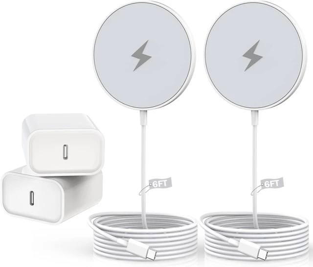 Main image of Magnetic Charger for iPhone 17 Mag-Safe Fast Wireless Charging 2Pack 15W 6Foot Magnetic Charger Pad with 2Pack USB C PD Fast Charging Block for iPhone 17/17 Pro/16 ProMax/Plus/15 AirPods 3/Pro 2