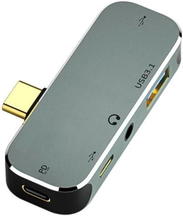 Main image of 6-in-1 USB-C Hub Multiport Type-C Adapter Dongle USB 3.1 100W PD Charging