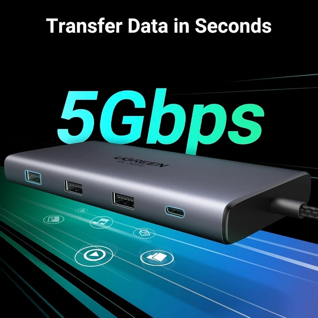 Alt view image 6 of 7 - USB C Docking Station Dual Monitor 10-in-1 Laptop Dock with 2 HDMI