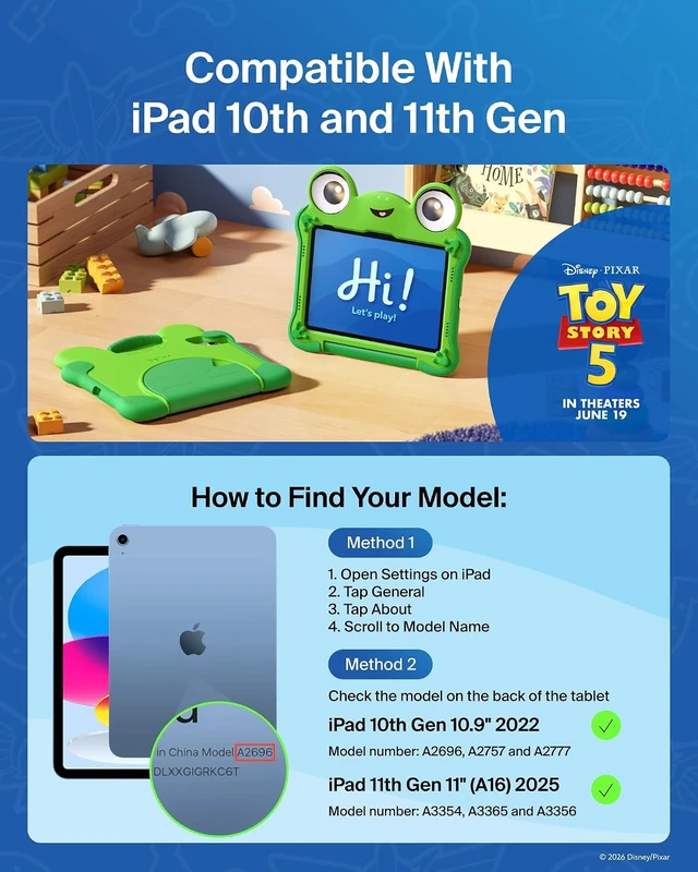 Alt view image 2 of 7 - Disney Pixar Toy Story 5 Lilypad iPad A16 Kids Case 11th/10th Gen