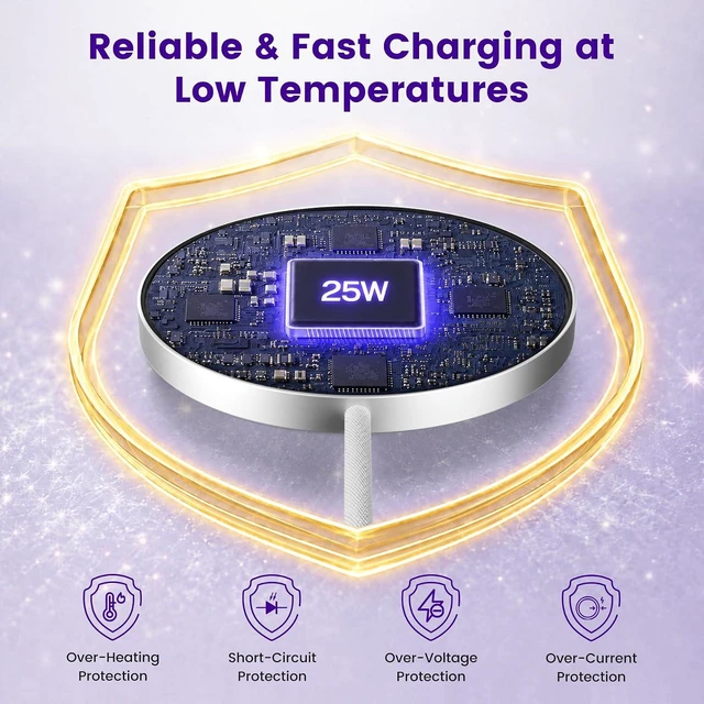 Alt view image 5 of 7 - MagSafe 25W Wireless Charger for Magnetic Fast Charging Pad