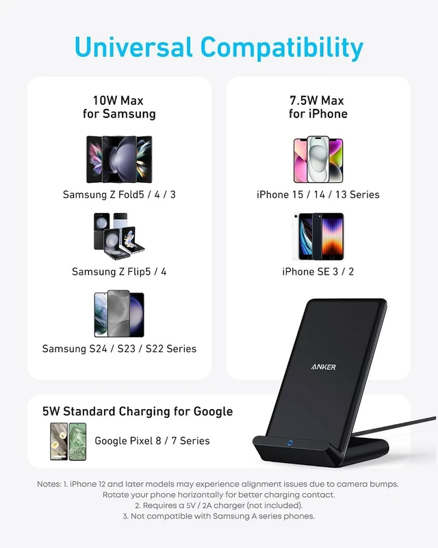 Alt view image 3 of 7 - 313 Qi-Certified 10W Max Wireless Charger Stand